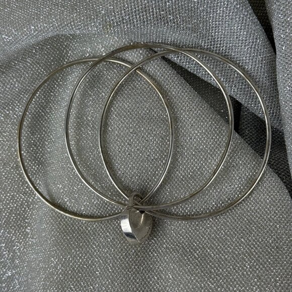 TIFFANY & CO "Please Return To Tiffany" Triple Band Bangle 925 Bracelet - Picture 6 of 8